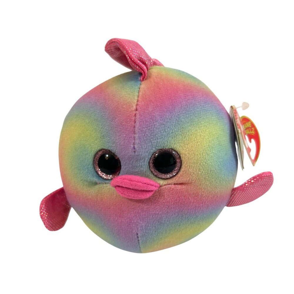 Ty Beanie Ballz Rainbow Fish Tie-Dyed  5” Unisex Kids Stuffed Animal Beanbag